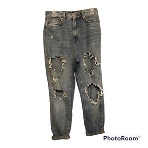 BDG Size 29 Mom High-Rise Baggy Destroyed Cotton Jeans